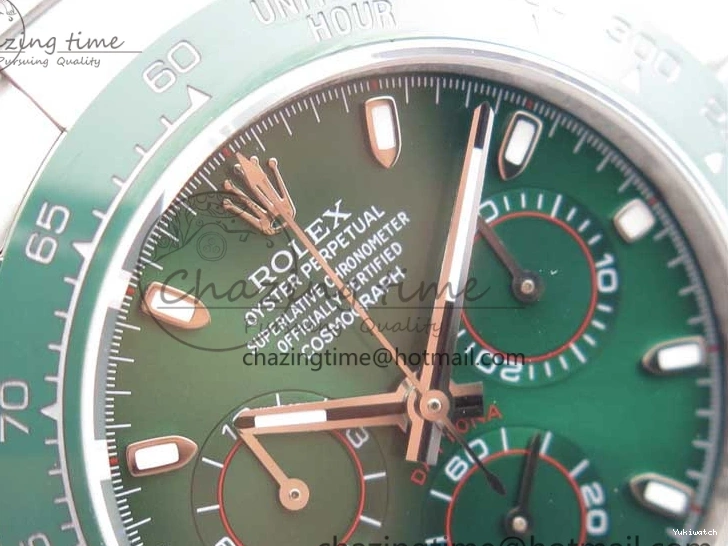 Ceramic A7750 Daytona on Dial SS Green 116520 Real SS Stick Markers Bezel Bracelet Edition UBF Best 0301